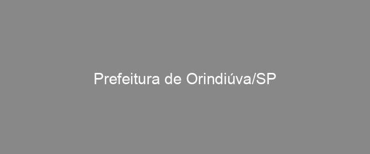 Provas Anteriores Prefeitura de Orindiúva/SP